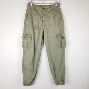 Zara Cargo Pants 2 Army Green High waist Cotton Ankle Joggers Casual gorpcore